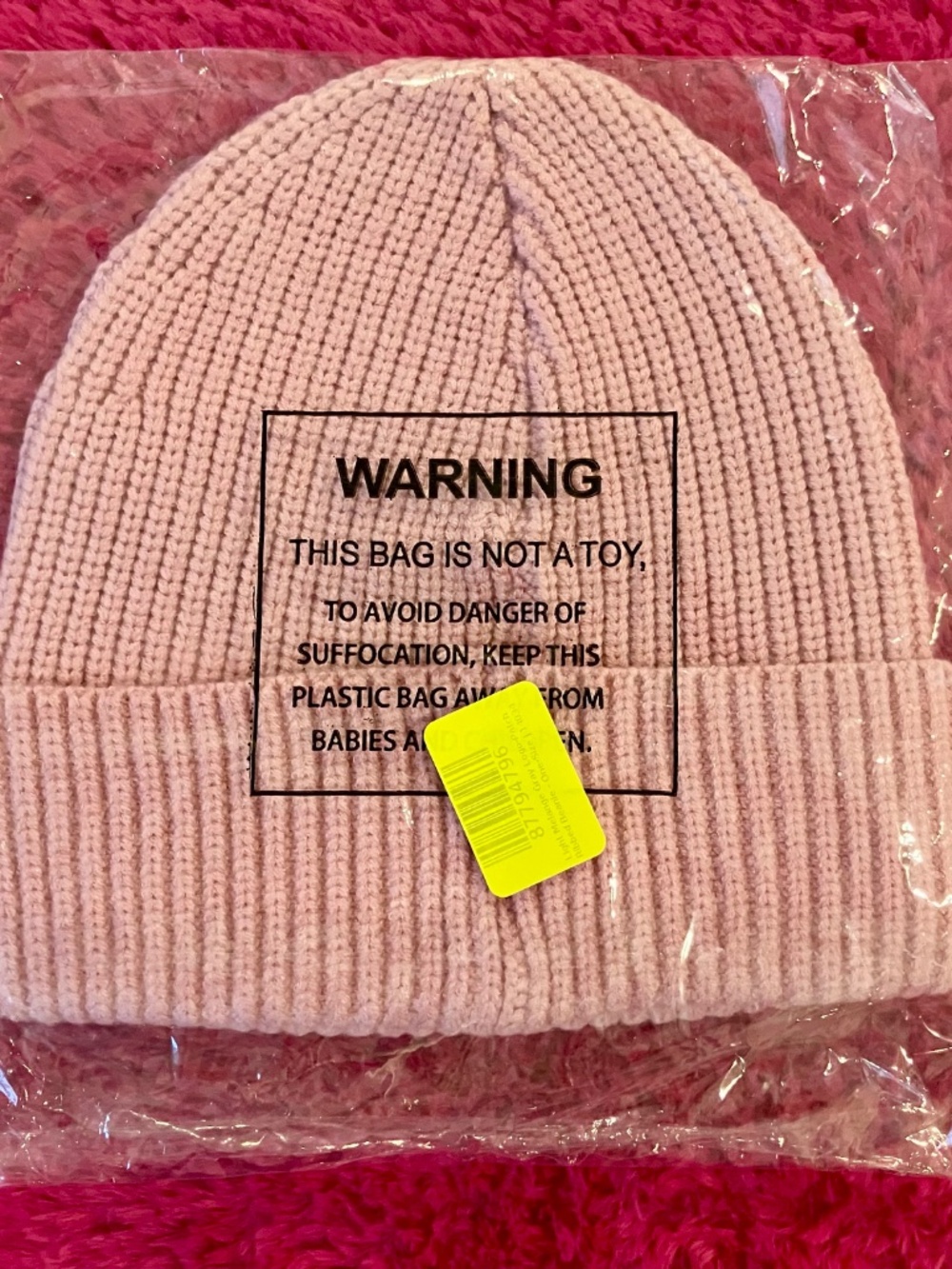 C.C Exclusives Pink Rhinestone Studded Beanie - Picture 3 of 3